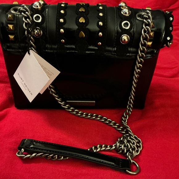 Kurt Geiger Black Studded Crossbody Bag - Picture 2 of 3